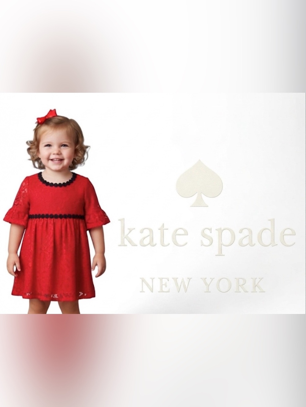 Authentic Kate Spade little girls designer red dress sz 4